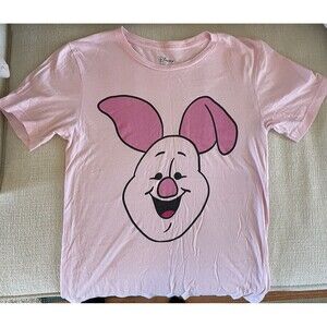 winnie the pooh piglet face costume t-shirt Disney Pink Tee Shirt Cute Size M
